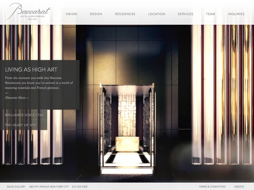 「Baccarat Residences | Home」のキャプチャ画像