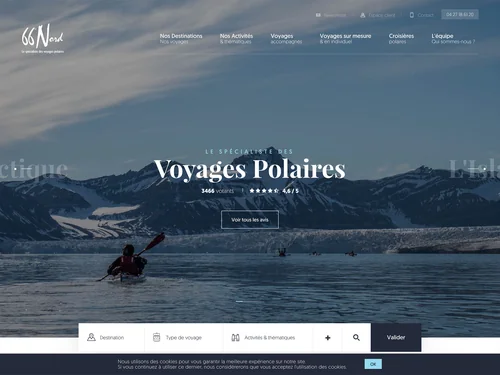 「66°Nord, le Spécialiste des voyages polaires | 66° Nord」のキャプチャ画像