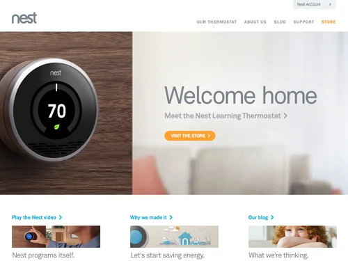 「Nest | The Learning Thermostat | Home」のキャプチャ画像