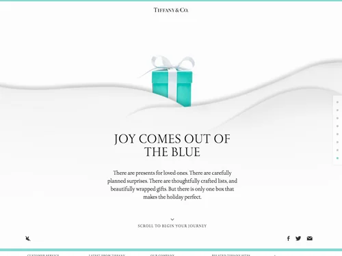 「Joy Comes Out of the Blue | Tiffany & Co.」のキャプチャ画像