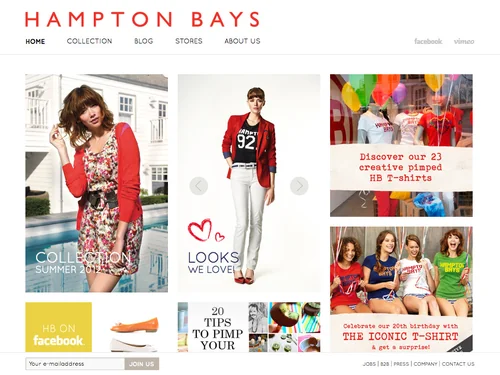 「Hampton Bays | Casual fashion with a feminine touch, a way of life!」のキャプチャ画像
