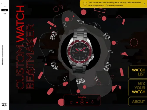 「Seiko 5 Sports | CUSTOM WATCH BEATMAKER」のキャプチャ画像