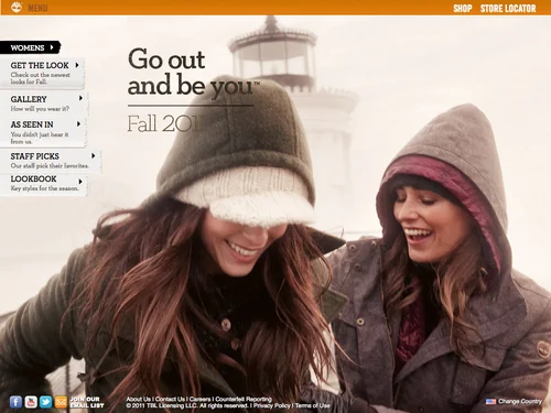 「Timberland&reg; for Women | Go out and be you&trade;」のキャプチャ画像