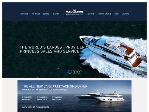 「Home | Princess Motor Yacht Sales」のキャプチャ画像