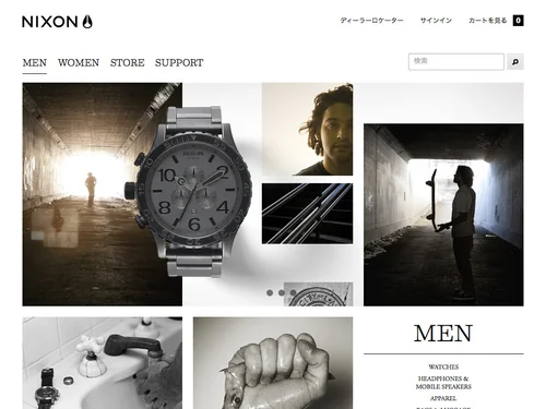 「Nixon | Men's Watches and Premium Accessories | Nixon.com」のキャプチャ画像