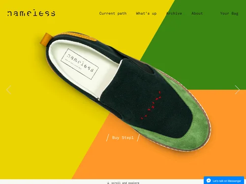 「Nameless Online Shop | Handcrafted sneakers」のキャプチャ画像