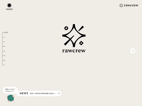 「株式会社RAWCREW｜大阪｜企画とデザインとブランディング」のキャプチャ画像
