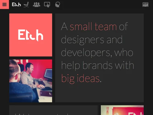 「We make apps | Etch」のキャプチャ画像